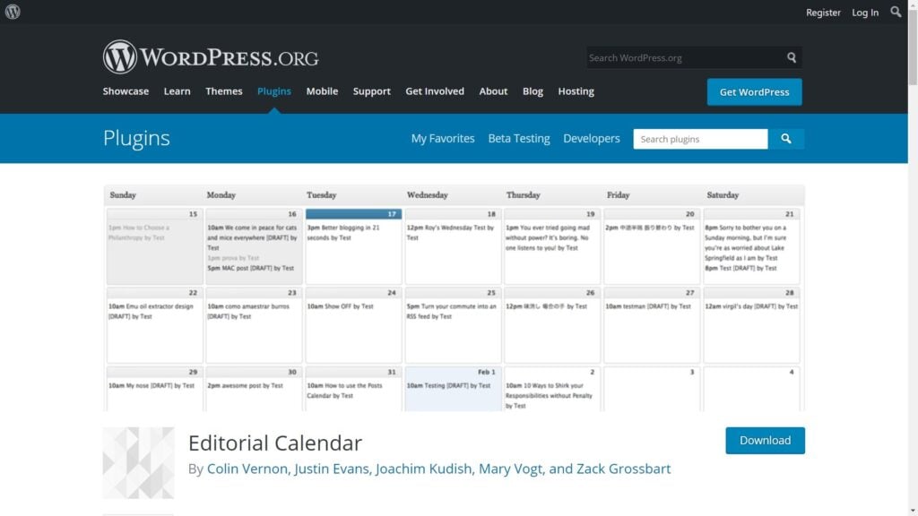 Editorial Calendar
