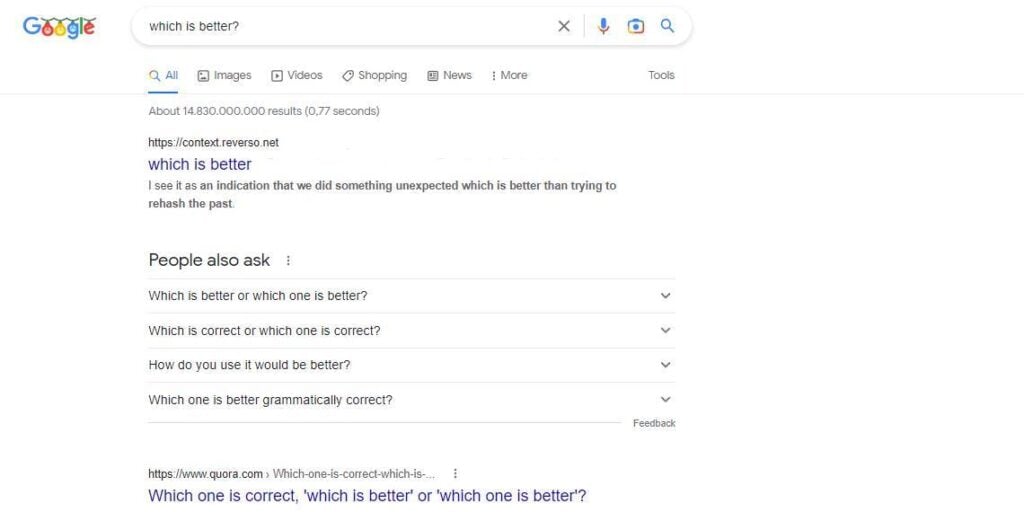 Google search response - which is better?