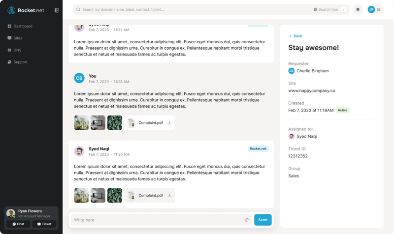 Rocket.net helpdesk experience