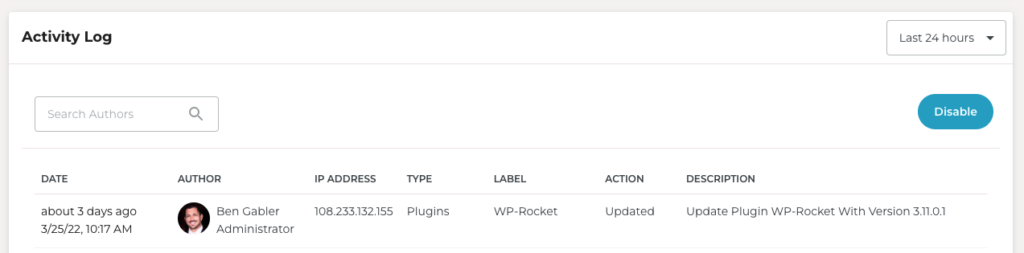 it's as simple as logging in to your Rocket.net Control Panel to see your activity log